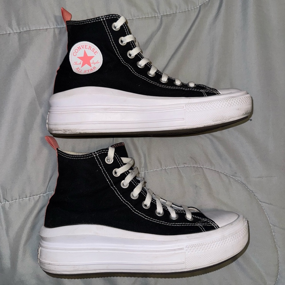 Converse Black and White Platform High-Top Sneakers
